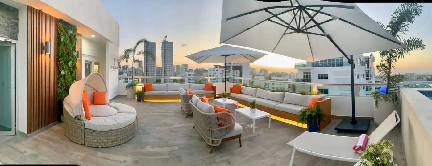 Panoramic view of Santo Domingo from the rooftop of Central Suites Tower